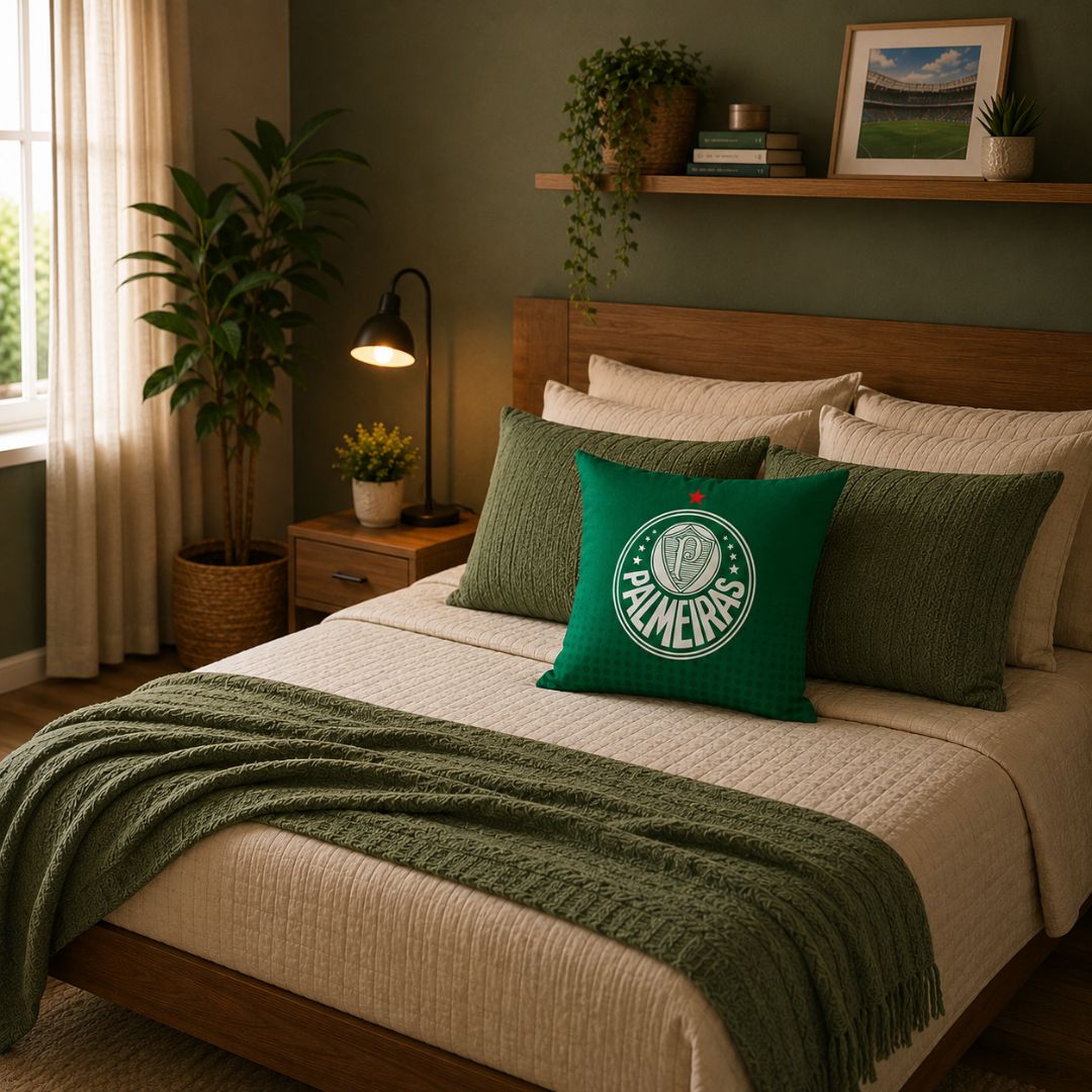 Almofada Quadrada Palmeiras Verdão Porco Decoração Confortável Futebol Presente Pai Torcedor - Imagem 4