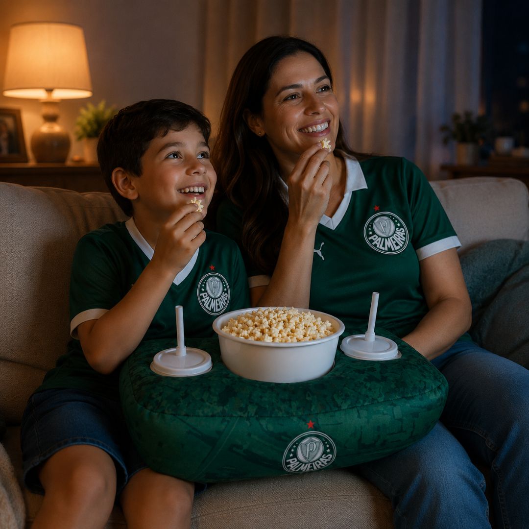 Kit Cinema Palmeiras Avanti Palestra Almofada Balde Pipoca Copos Filme Série Porco Futebol Presente Pai Amigos - Imagem 4