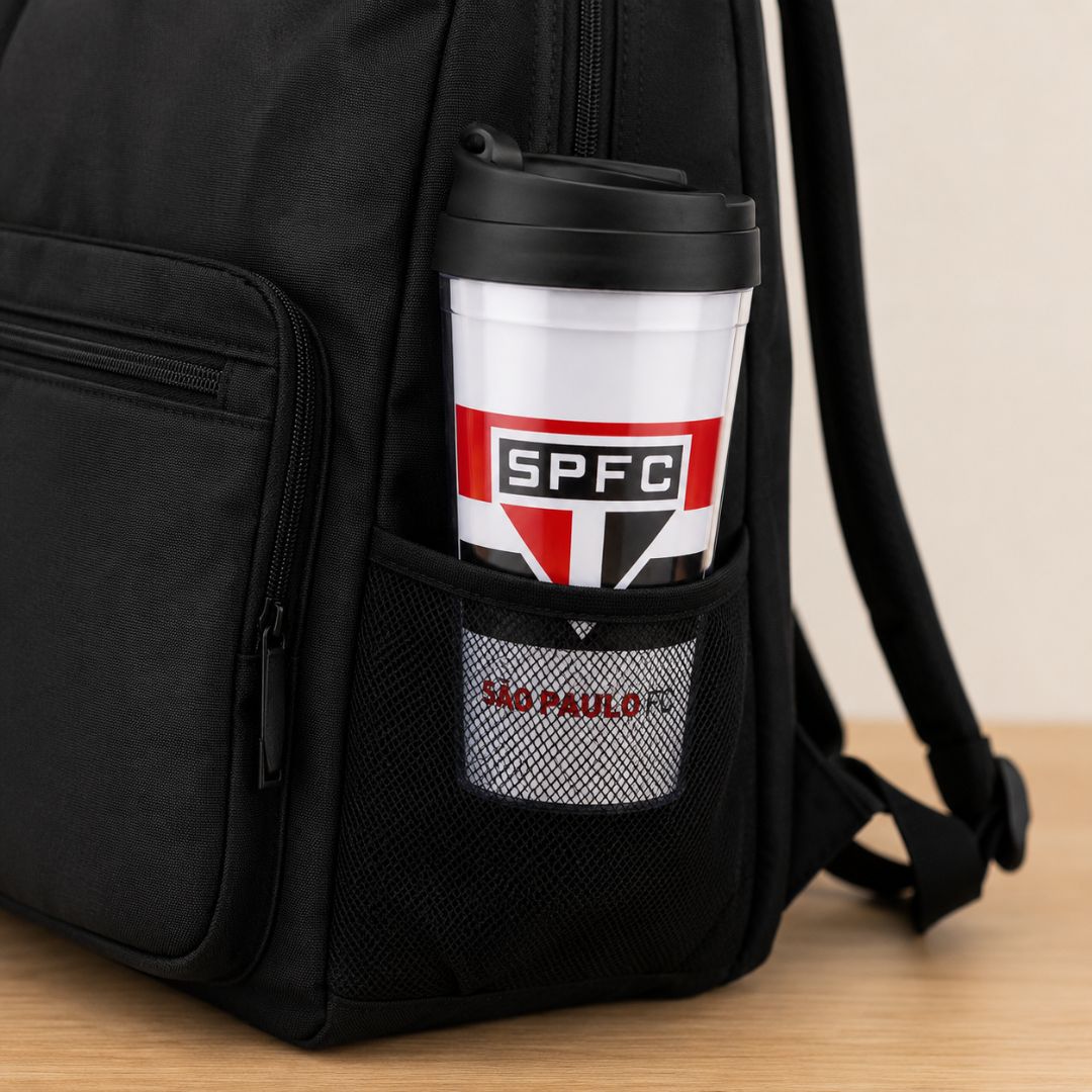 Copo Viagem São Paulo Listras Com Tampa 550ml Café Bebidas Presente Torcedor Tricolor Futebol Pai Amigo - Imagem 4