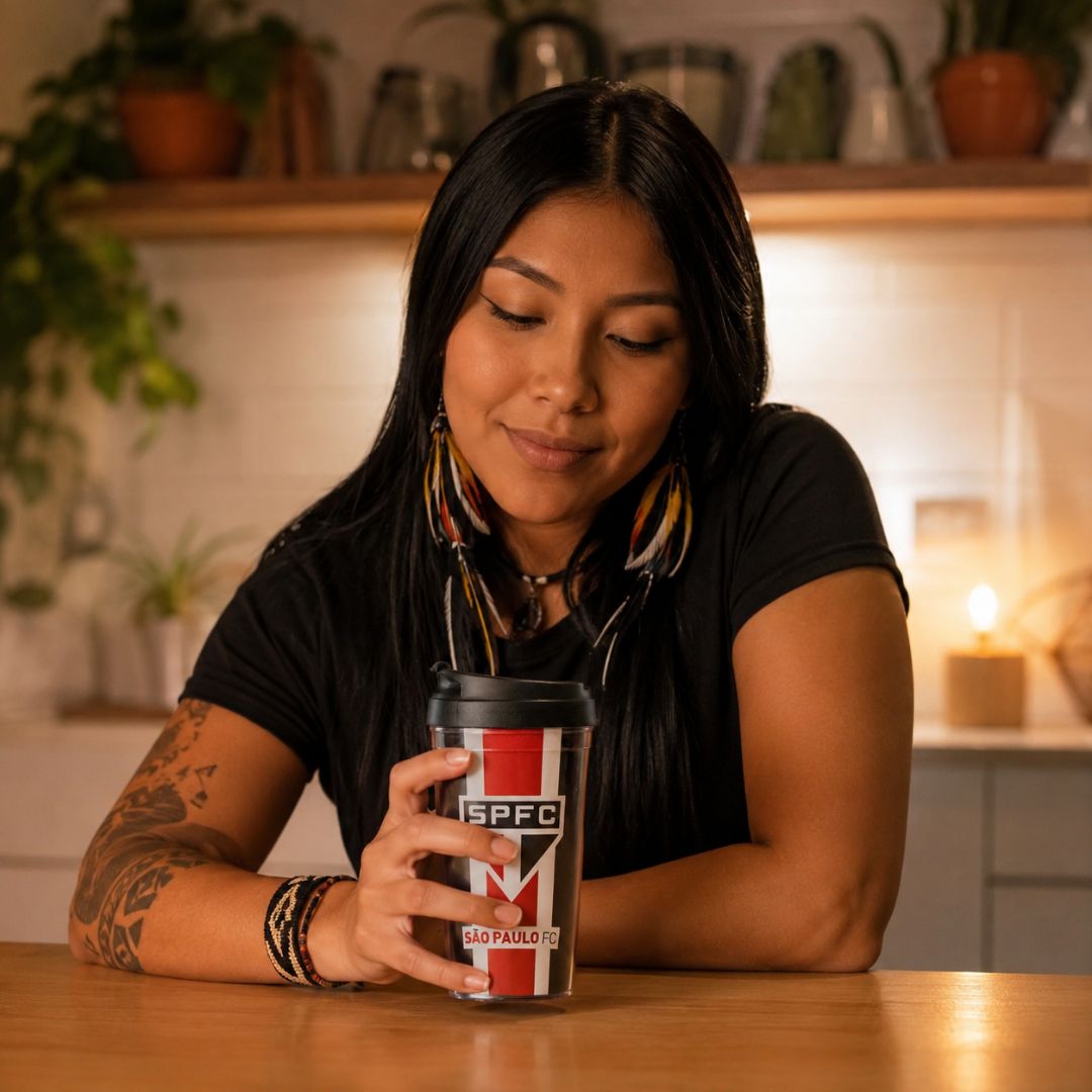 Copo Viagem São Paulo Listras Com Tampa 550ml Café Bebidas Presente Torcedor Tricolor Futebol Pai Amigo - Imagem 4