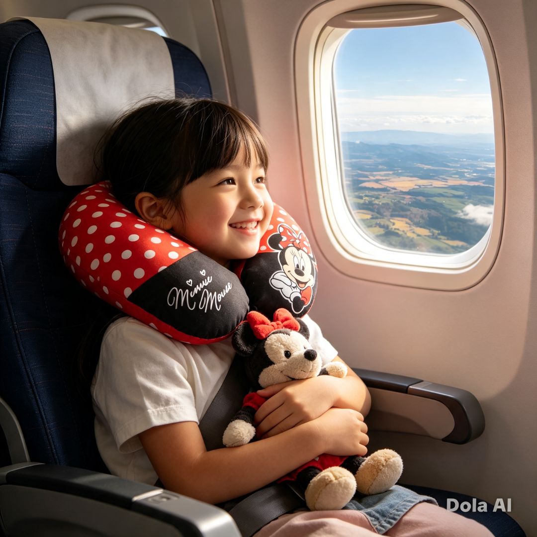 Almofada de Pescoço Infantil Minnie Mouse em U Disney Menina Viagem Macio Confortável Presente - Imagem 5