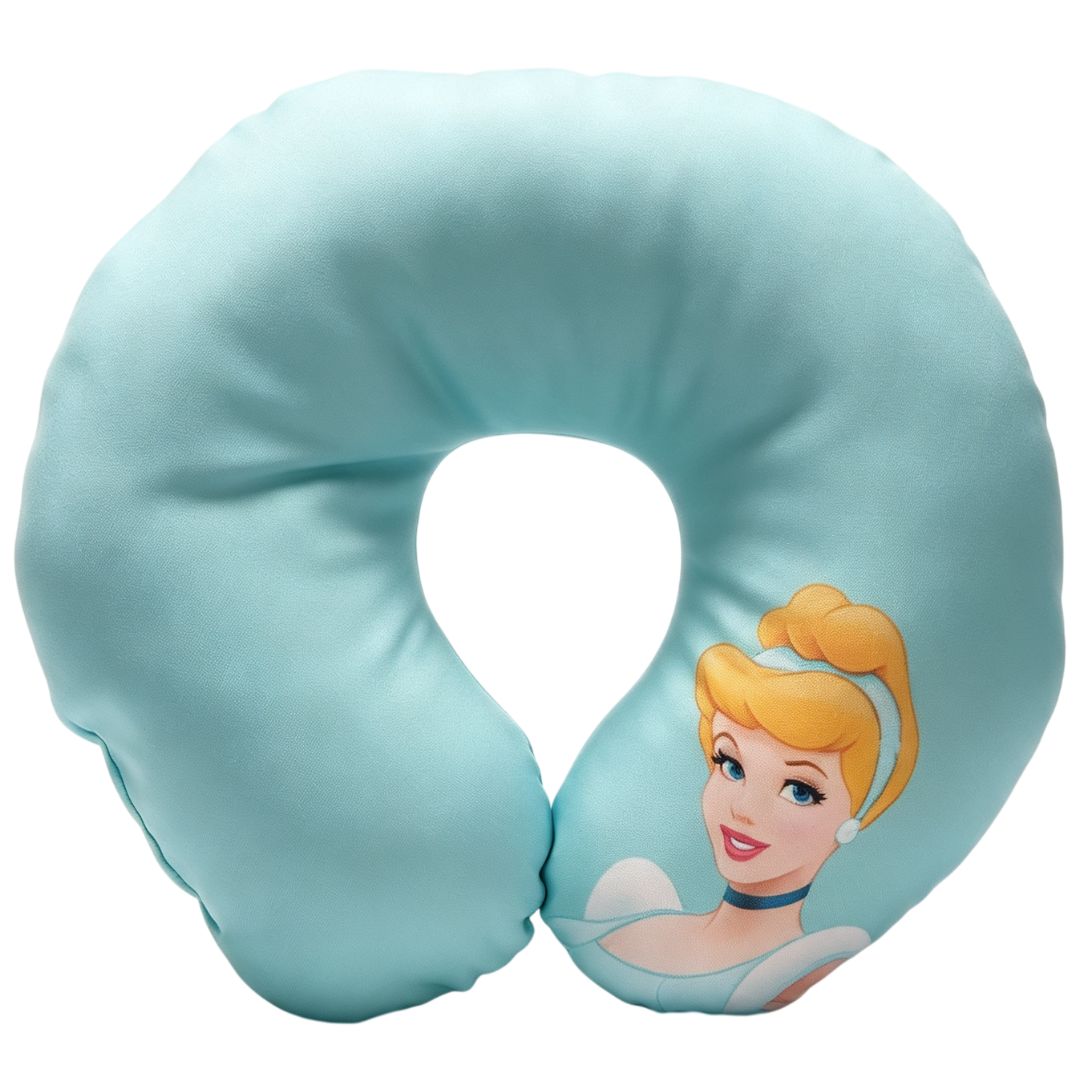Almofada de Pescoço Infantil Princesa Cinderela em U Disney Menina Viagem Macio Confortável Presente Apoio