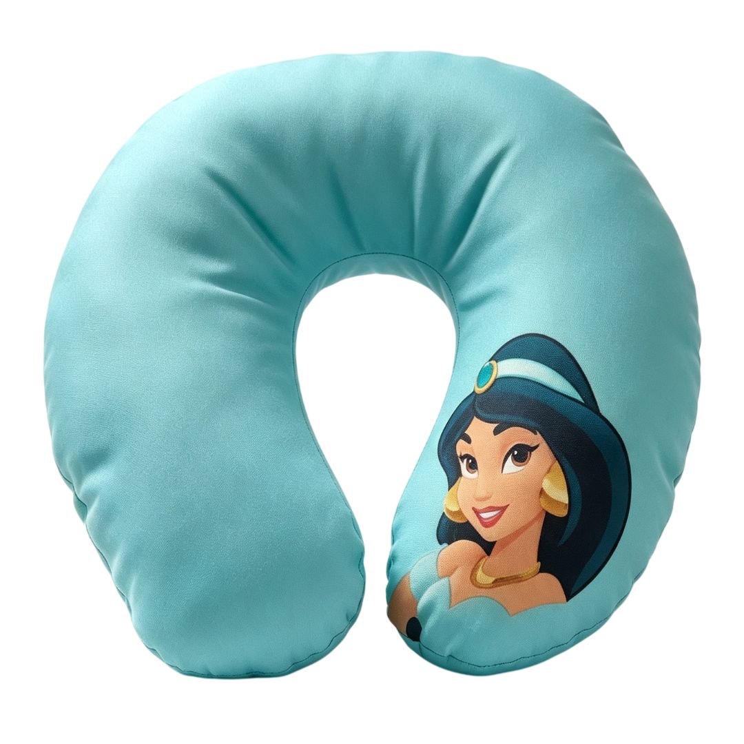 Almofada de Pescoço Infantil Princesa Jasmine em U Disney Menina Viagem Macio Confortável Presente Apoio
