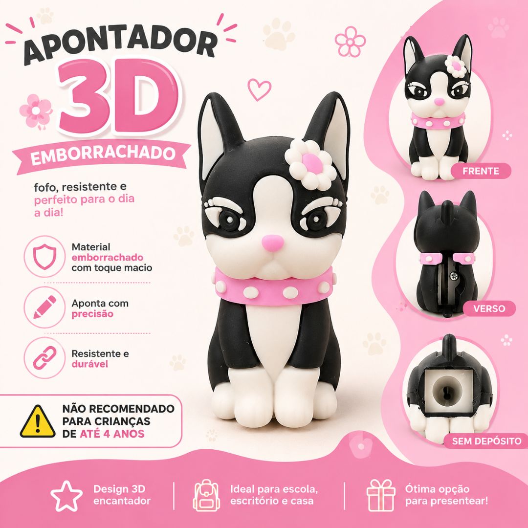 Kit Lápis de Cor Apontador 3D Cachorrinho Caneta Esferográfica Marca Texto Rebecca Bonbon Escolar Volta Aulas - Imagem 8