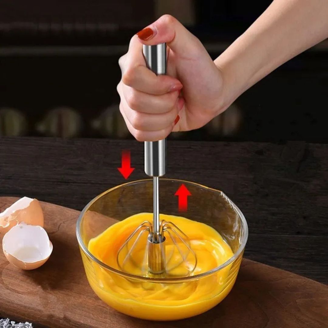 Batedor de Claras Com Fricção Aço Inox Cabo Longo Resistente Culinária Profissional Cozinha - Imagem 3