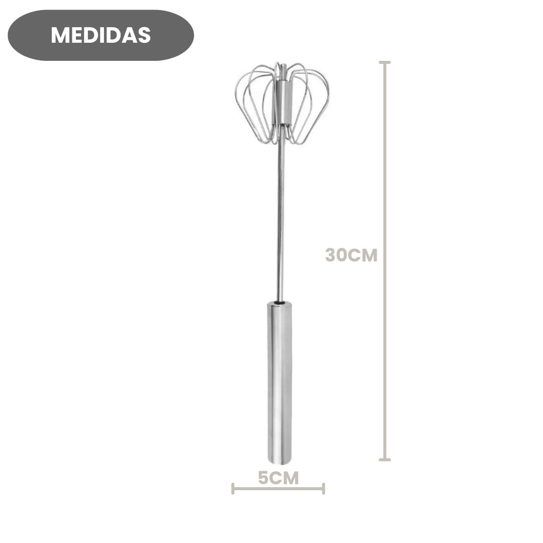 Batedor de Claras Com Fricção Aço Inox Cabo Longo Resistente Culinária Profissional Cozinha - Imagem 4