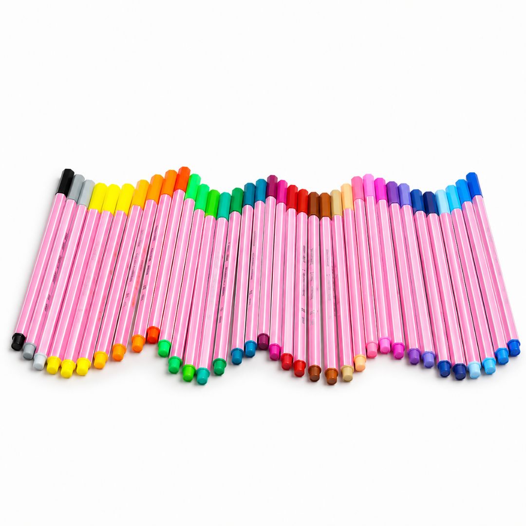Caneta Fine Line 0.4 Rebecca Bonbon Pote c/ 36 Cores Escolar Volta Aulas Estudo Desenho Ilustração Coloridas Organização - Imagem 2