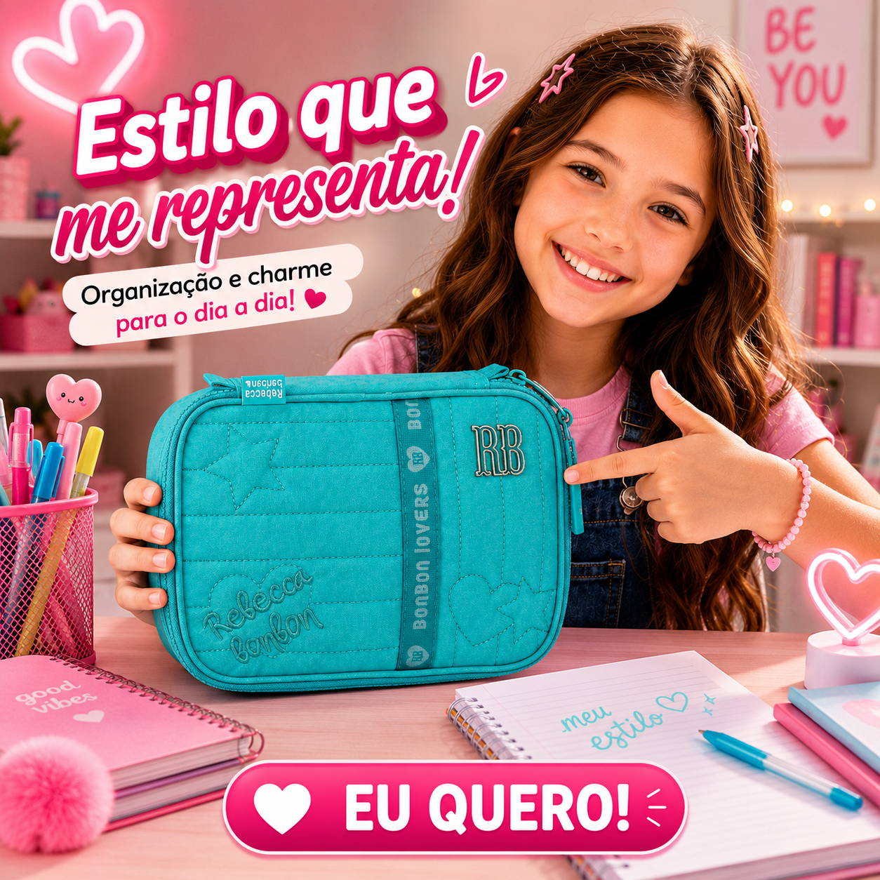 ESTOJO BOX REBECCA BONBON PRETO ROSA LILASAZUL RB27004 - Imagem 3