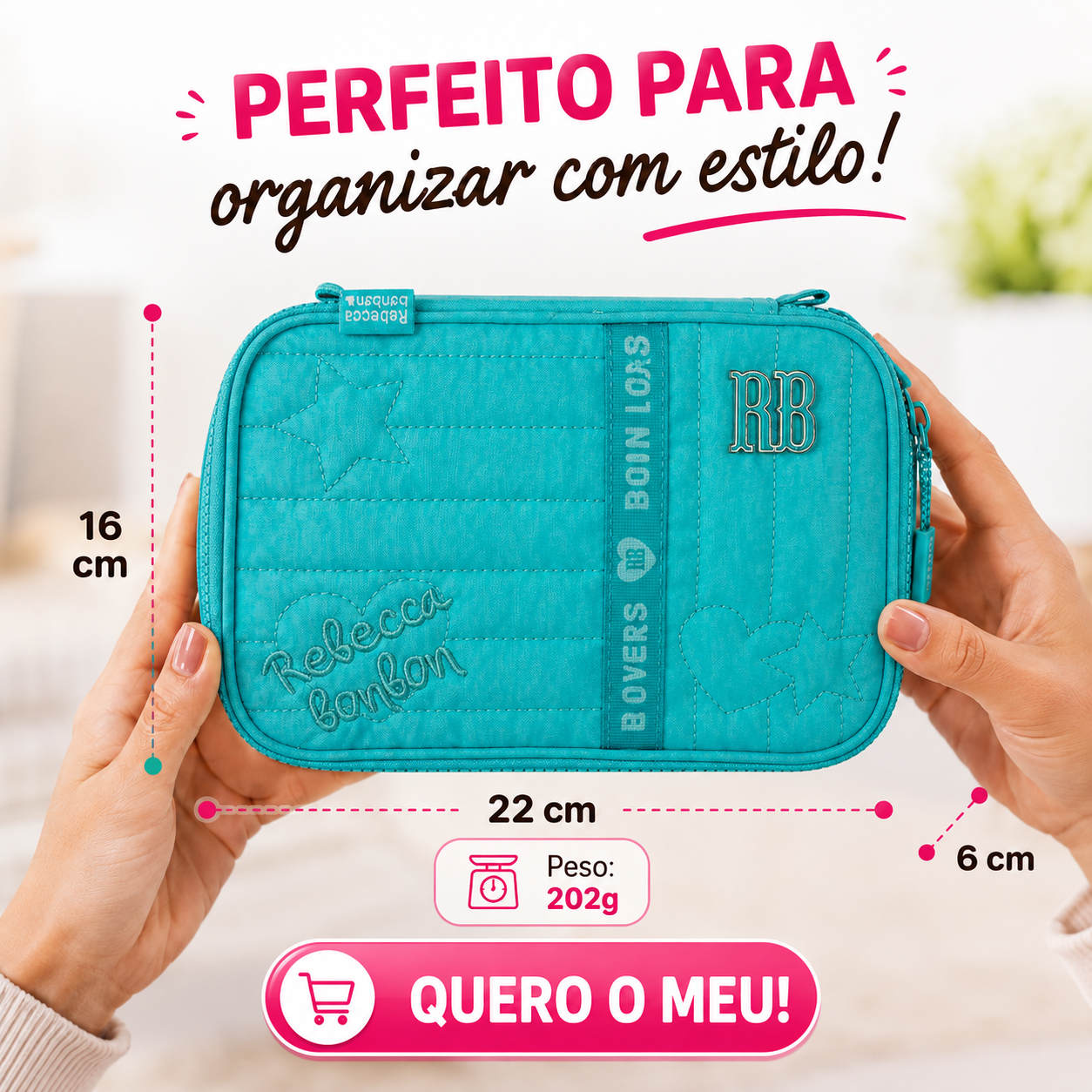 ESTOJO BOX REBECCA BONBON PRETO ROSA LILASAZUL RB27004 - Imagem 5