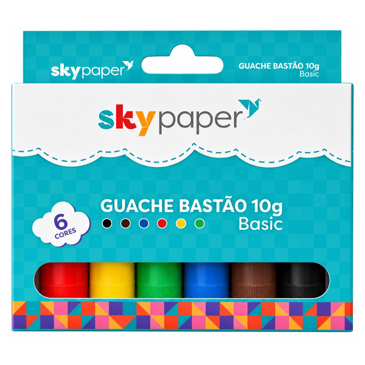 Kit Massinha de Modelar Giz de Cera Jumbo Guache em Bastão Brinquedo Educativo Volta Aulas Infantil Brincar - Imagem 8