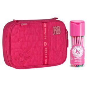 Kit Estojo Box Rosa Caneta Fine Line 4.0 36 Cores Rebecca Bonbon Volta Aulas Youtuber Juvenil Resistente