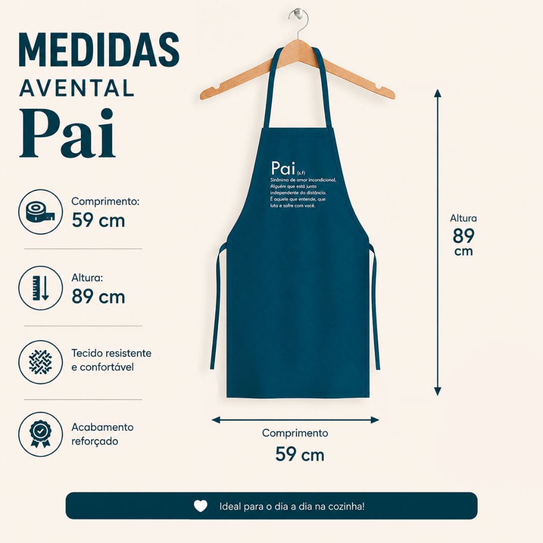 Avental de Cozinha Azul Churrasco Significado De Pai Presente Dia Dos Pais Jantar Criativo Cozinheiro Chef Alta Qualidad - Imagem 5