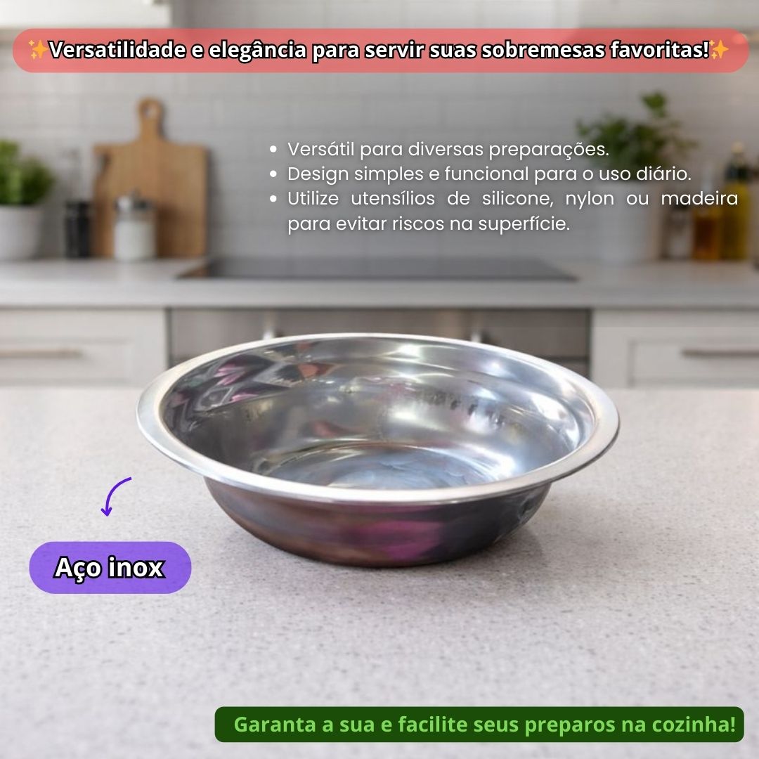 Bacia De Aço Inox 15cm Resistente Cozinha Culinária Profissional Salada Frutas Sobremesas Alimentos - Imagem 2