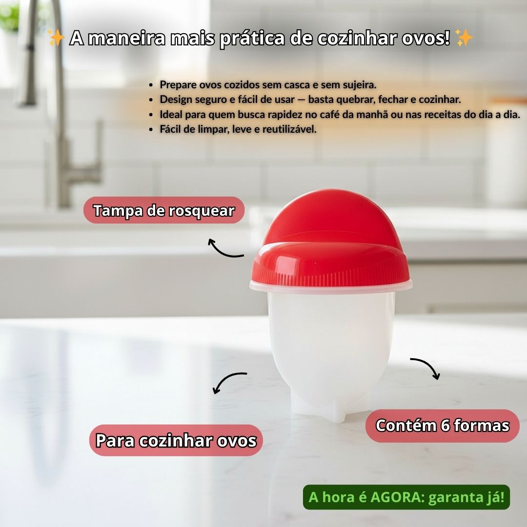 Forma Para Cozinhar Ovos 6 Peças Cozinha Rápido Prático Fitness Saudável Resistente Culinária - Imagem 2