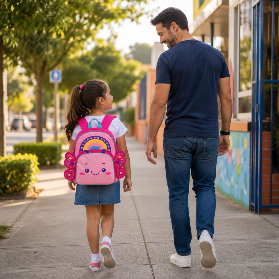 Mochila de Costas Infantil Abelhinha Borboleta Escolar Passeio Criança Viagem Volta as Aulas - Imagem 8