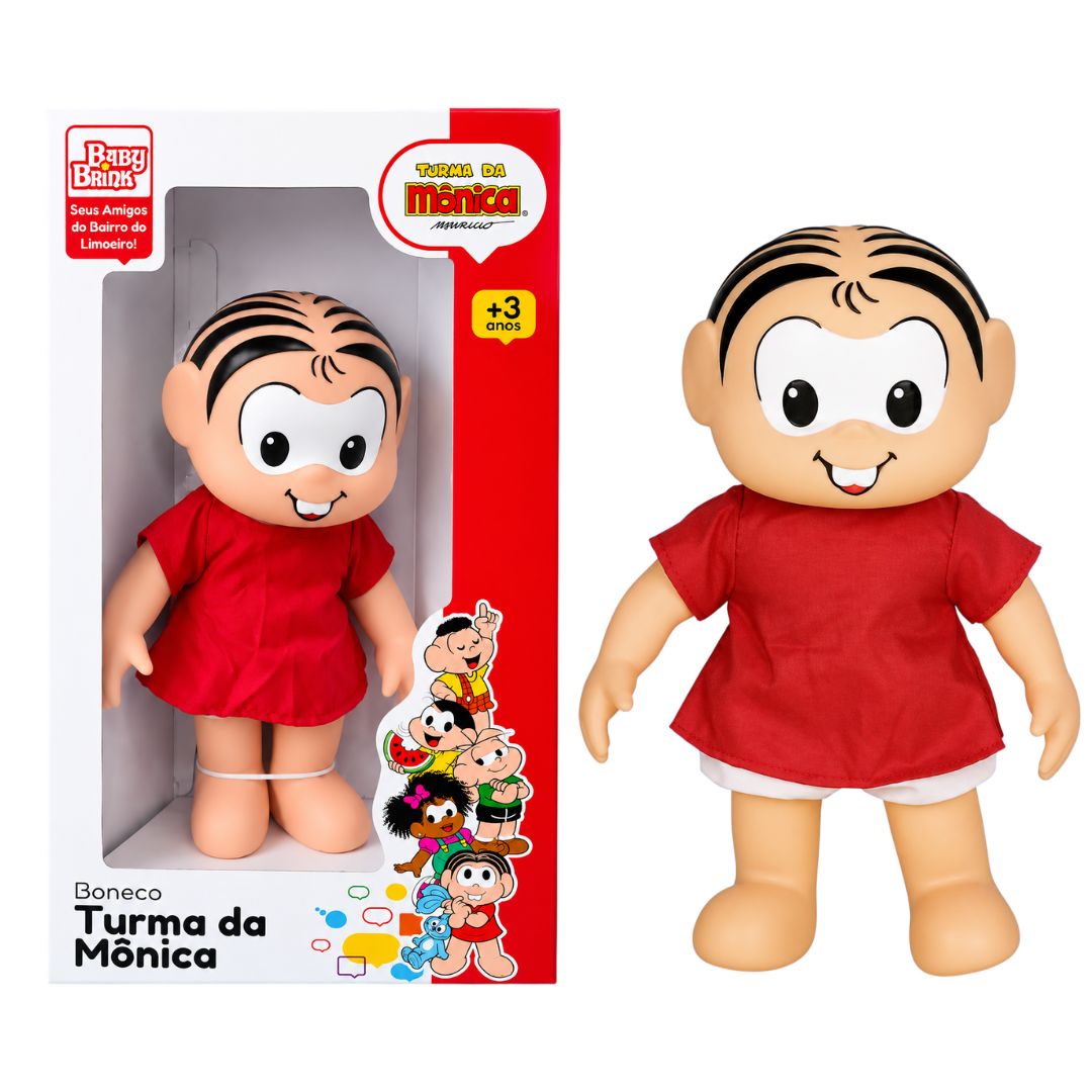 Boneca Mônica Clássicos Turma da Mônica Brinquedo Infantil Baby Brink Presente Menina Criança Colecionável