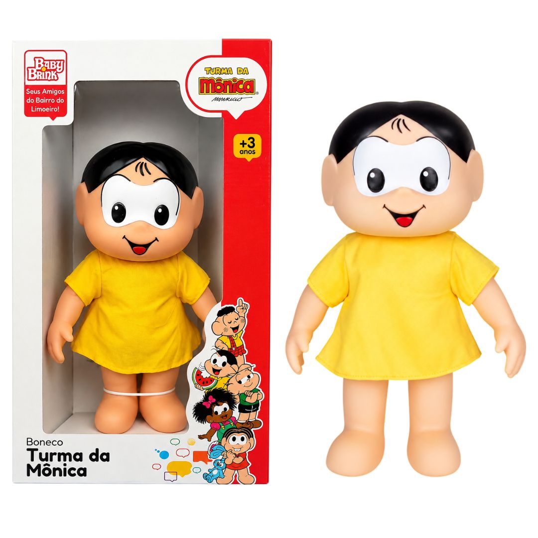 Boneca Magali Clássicos Turma da Mônica Brinquedo Infantil Baby Brink Presente Menina Criança Colecionável
