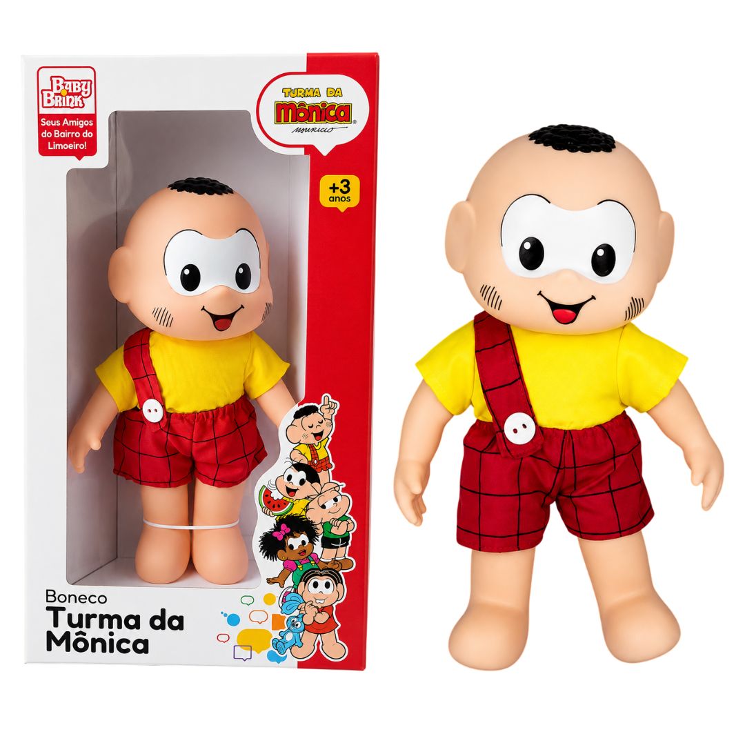Boneco Cascão Clássicos Turma da Mônica Brinquedo Infantil Baby Brink Presente Menino Criança Colecionável