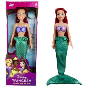 Boneca Ariel Mini My Size Disney Infantil Brinquedo Sereia Princesa Criança Presente Articulada Brincar