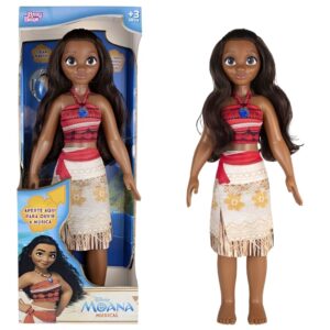 Boneca Moana Musical Mini My Size Disney Articulada Colar Som Temático Música Brinquedo Infantil Presente Brincar