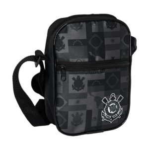 Shoulder Bag Sccp Corinthians Preto PaísesTransversal Pai Amigo Presente Timão Futebol Torcedor Acessórios Pochete Bolsa