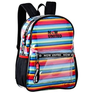 Mochila de Costas Escolar Notebook Banda Now United Arco Iris Rock Pop Transparente Now United