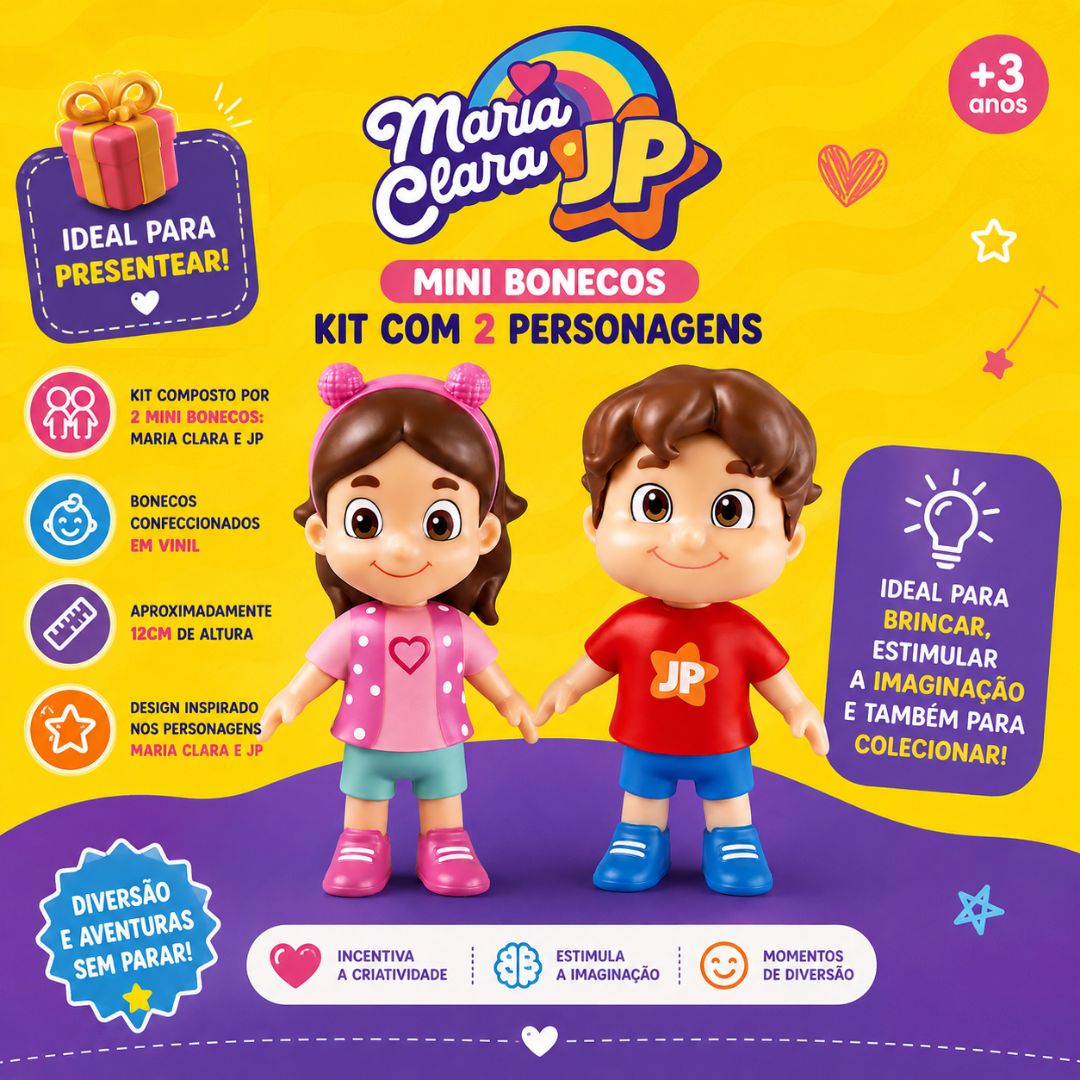 Bonecos Maria Clara e Jp Mini Brinquedo Infantil Criança Diversão Brincar Presente Youtuber Boneca Colecionável - Imagem 2