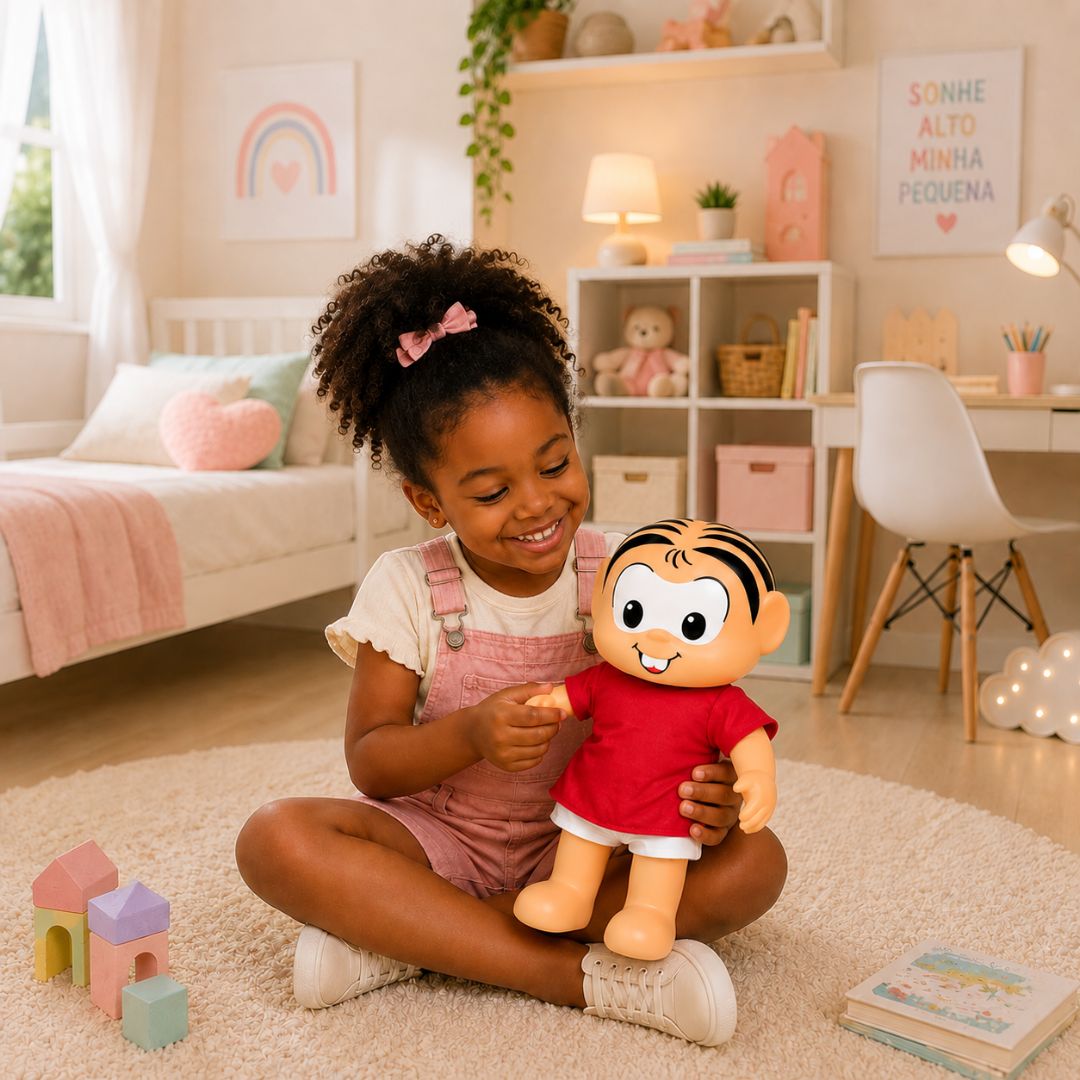 Boneca Mônica Clássicos Turma da Mônica Brinquedo Infantil Baby Brink Presente Menina Criança Colecionável - Imagem 3