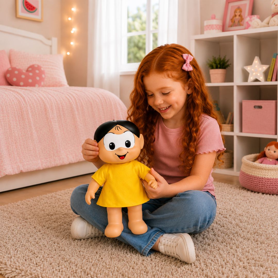Boneca Magali Clássicos Turma da Mônica Brinquedo Infantil Baby Brink Presente Menina Criança Colecionável - Imagem 3