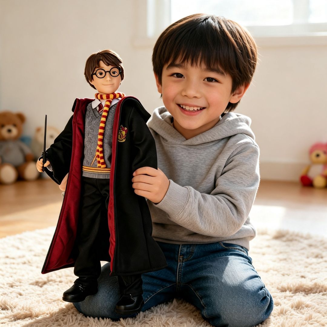 Boneco Harry Potter Articulado Capa Varinha Hogwarts Brinquedo Infantil Criança Diversão Brincar Presente Colecionável F - Imagem 3