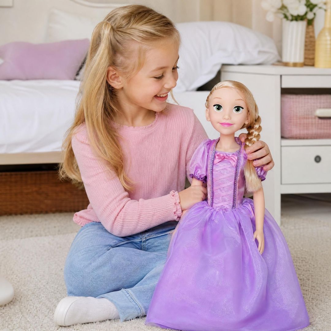 Boneca Rapunzel Mini My Size Disney Infantil Brinquedo Princesa Criança Presente Articulada Brincar - Imagem 3