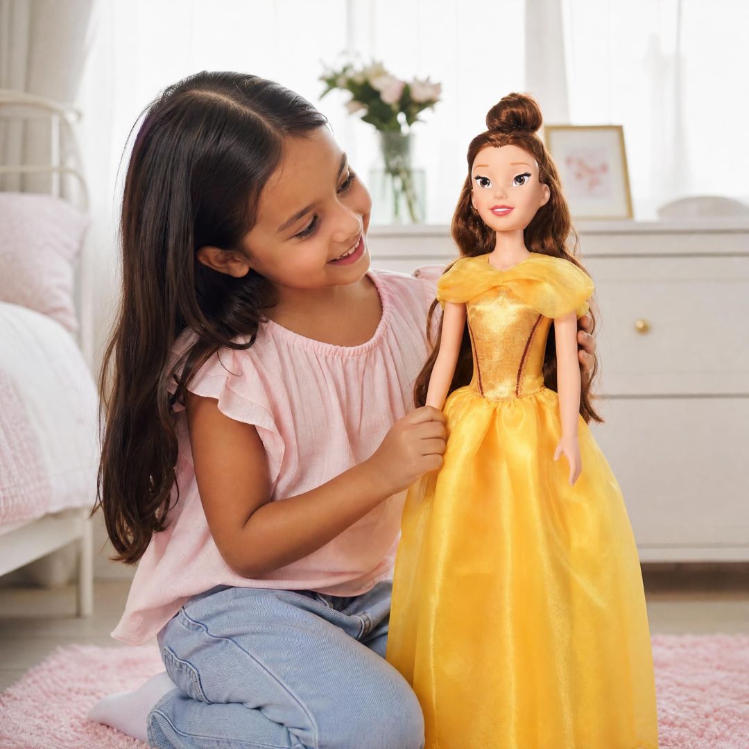 Boneca Bela e a Fera Mini My Size Disney Infantil Brinquedo Princesa Criança Presente Articulada Brincar - Imagem 3