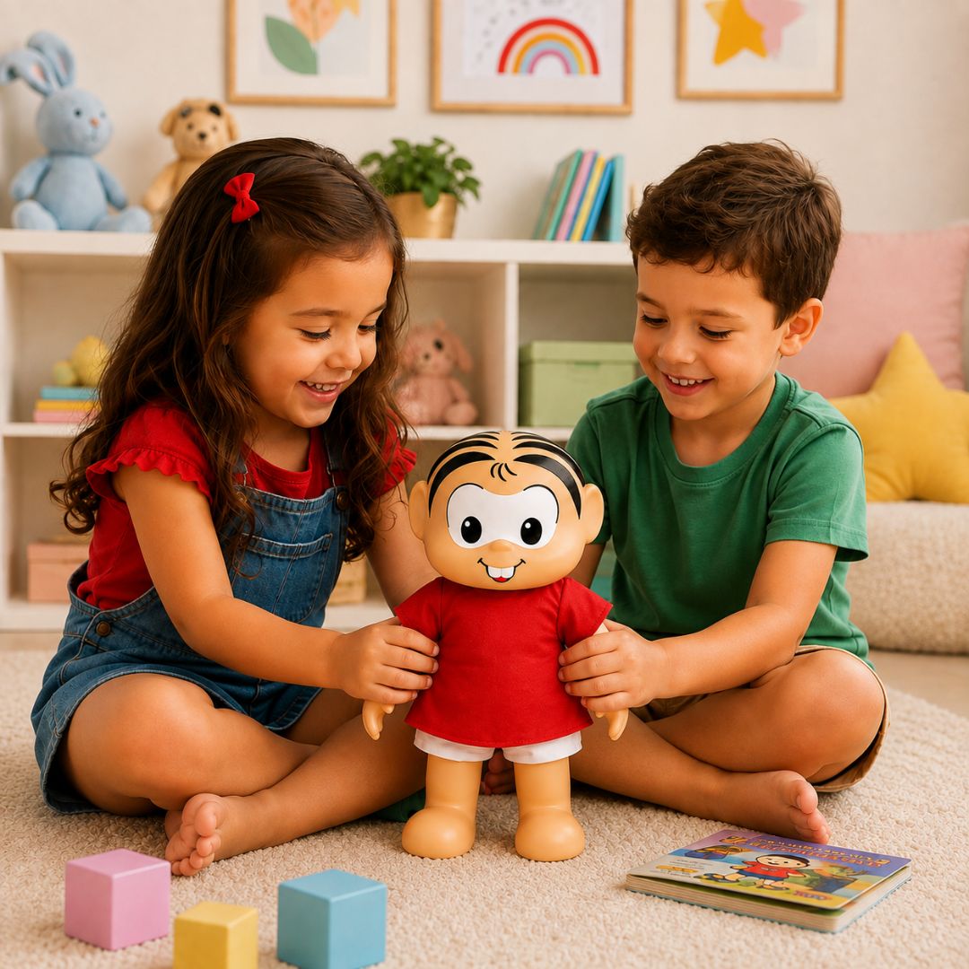 Boneca Mônica Clássicos Turma da Mônica Brinquedo Infantil Baby Brink Presente Menina Criança Colecionável - Imagem 4