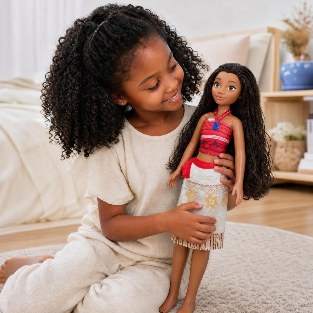 Boneca Moana Mini My Size Disney Articulada Colar Temático Brinquedo Infantil Presente Brincar Criança - Imagem 4