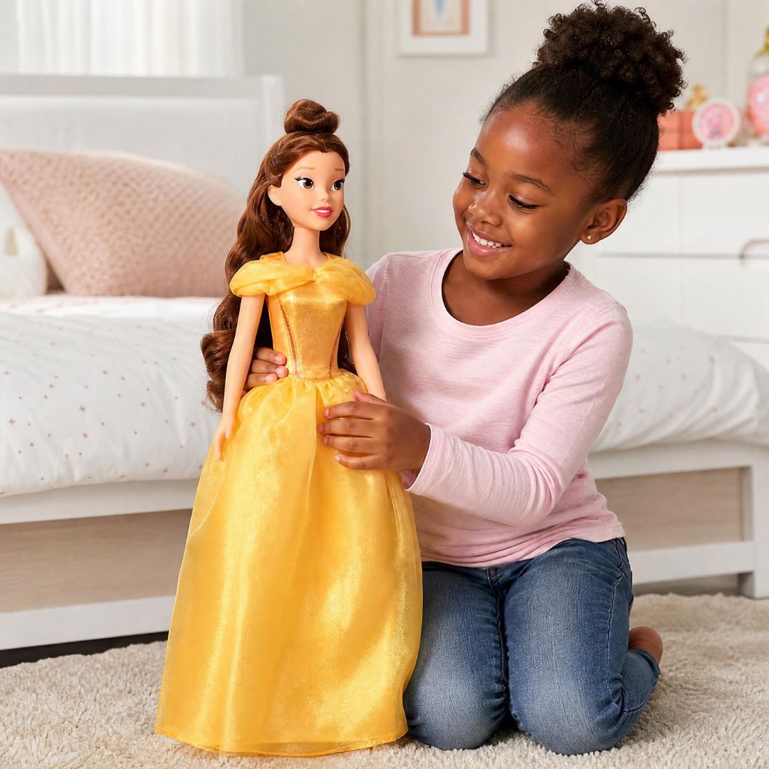 Boneca Bela e a Fera Mini My Size Disney Infantil Brinquedo Princesa Criança Presente Articulada Brincar - Imagem 4