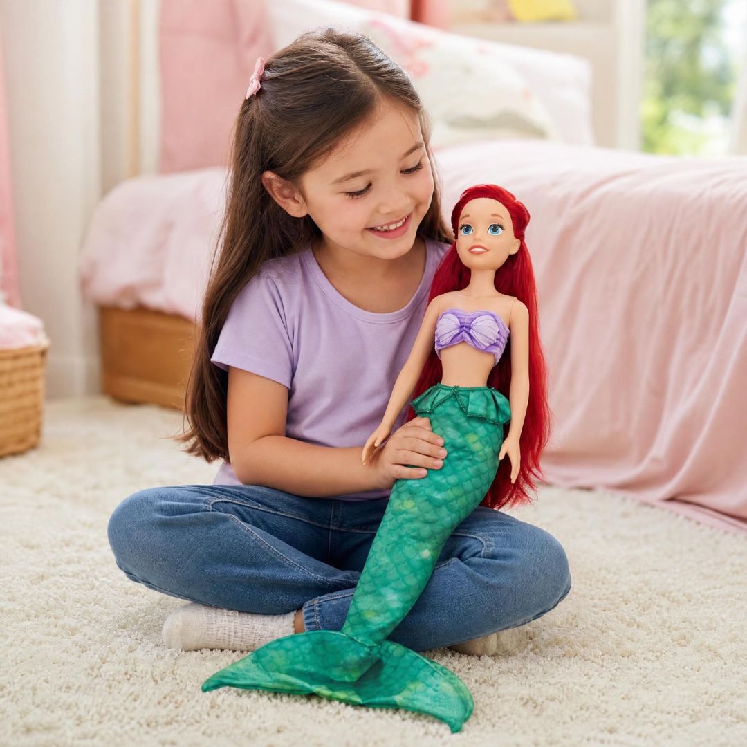 Boneca Ariel Mini My Size Disney Infantil Brinquedo Sereia Princesa Criança Presente Articulada Brincar - Imagem 4