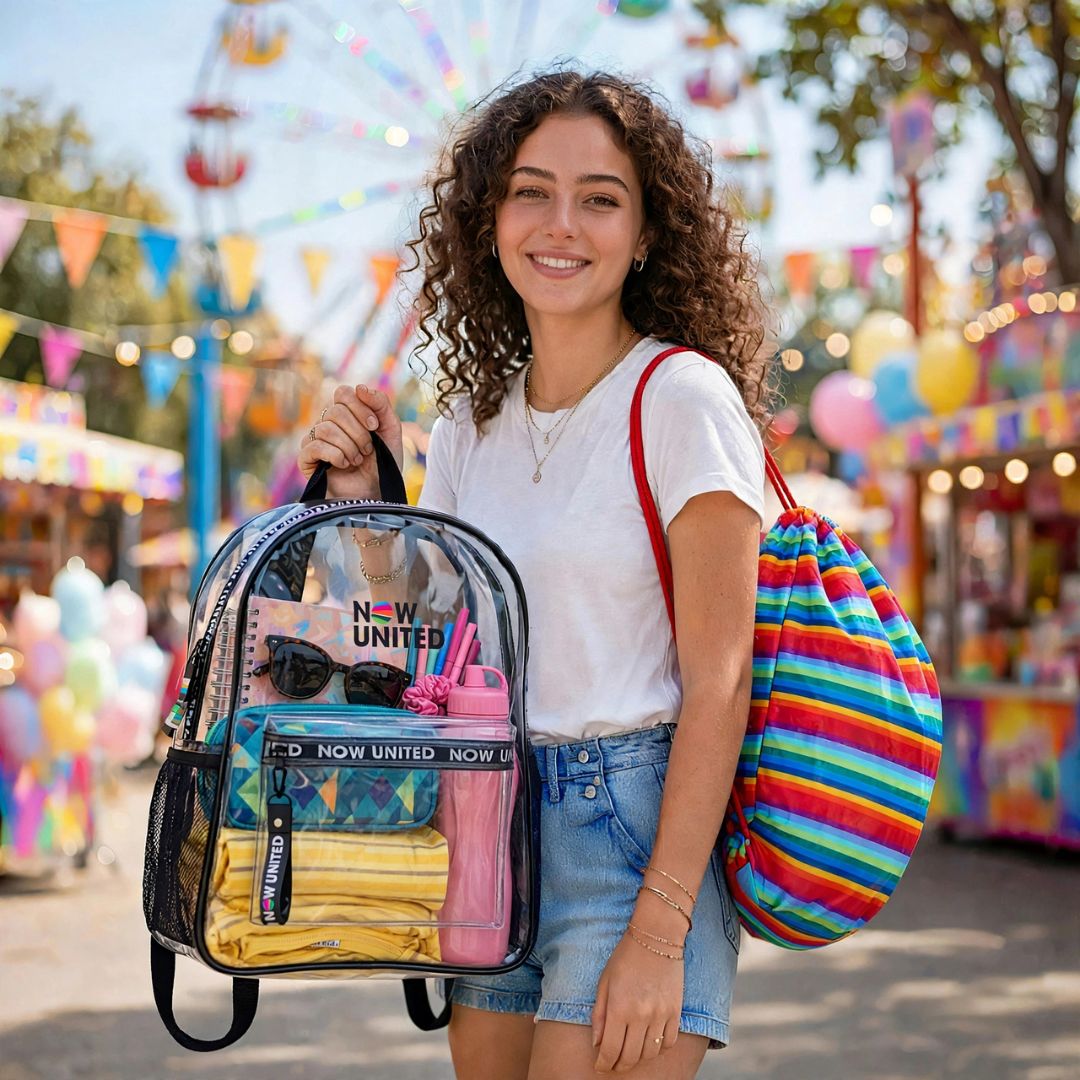Mochila de Costas Escolar Notebook Banda Now United Arco Iris Rock Pop Transparente Now United - Imagem 4