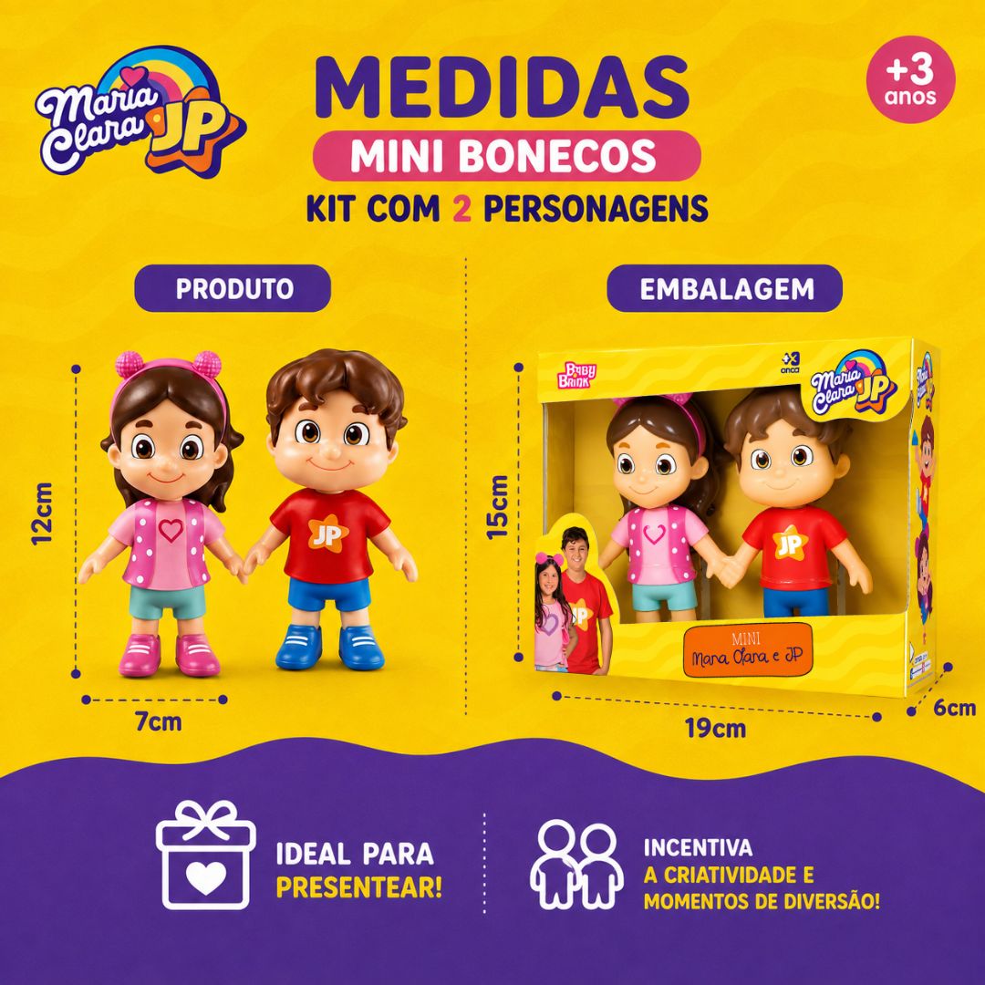 Bonecos Maria Clara e Jp Mini Brinquedo Infantil Criança Diversão Brincar Presente Youtuber Boneca Colecionável - Imagem 5
