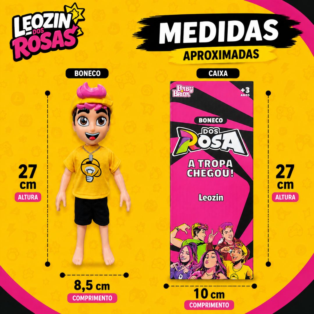 Boneco Leozin dos Rosas Chaveiro Brinquedo Infantil Presente Brincar Emilly Vick Criança Diversão Youtuber - Imagem 5
