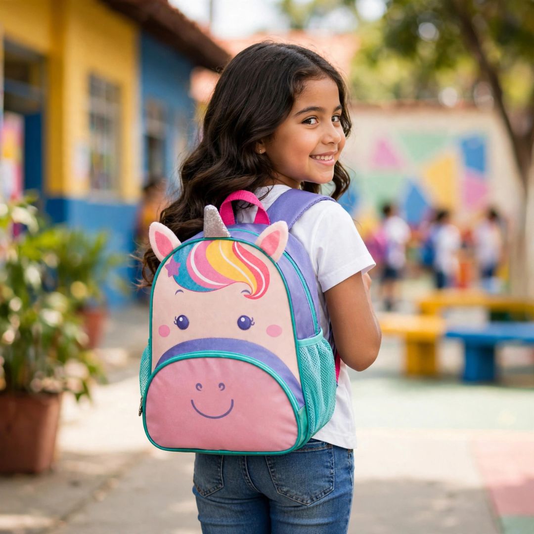 Mochila de Costas Unicórnio Infantil 13L Escolar Volta as Aulas Menina Passeio Viagem Resistente - Imagem 10