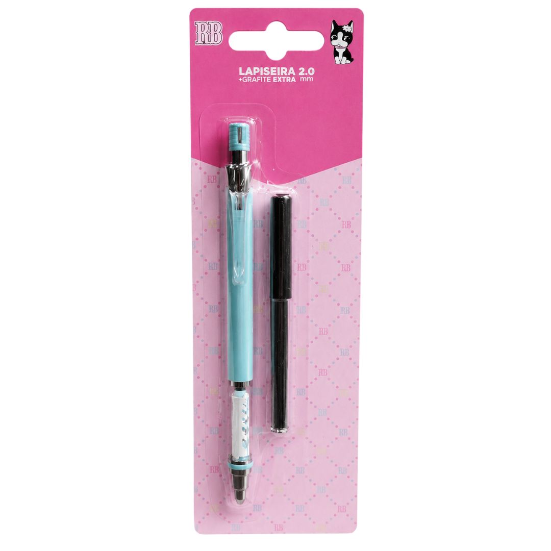 Lapiseira 2.0mm c/ Grafite Extra Rebecca Bonbon Lilás Rosa Salmão Azul Escolar Estudo Escrever Volta Aulas Apontador Emb - Imagem 5