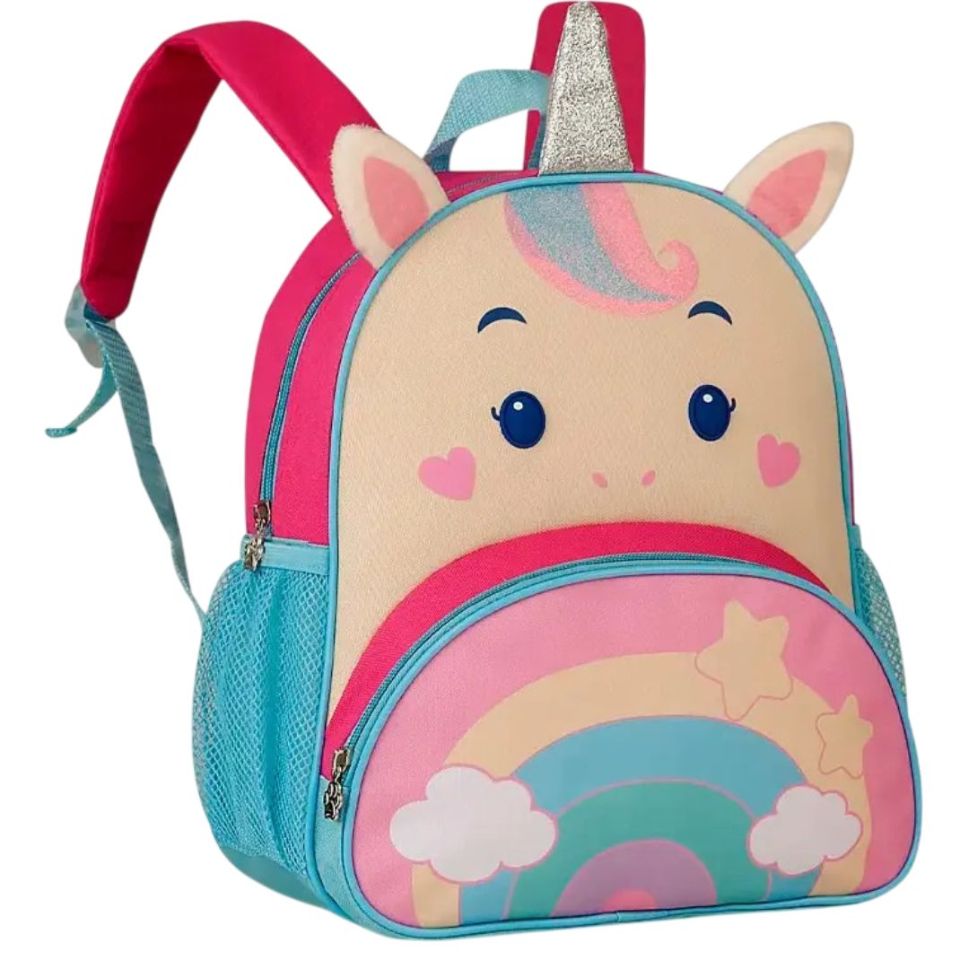 Mochila de Costas Unicórnio Infantil 13L Escolar Volta as Aulas Menina Passeio Viagem Resistente - Imagem 2