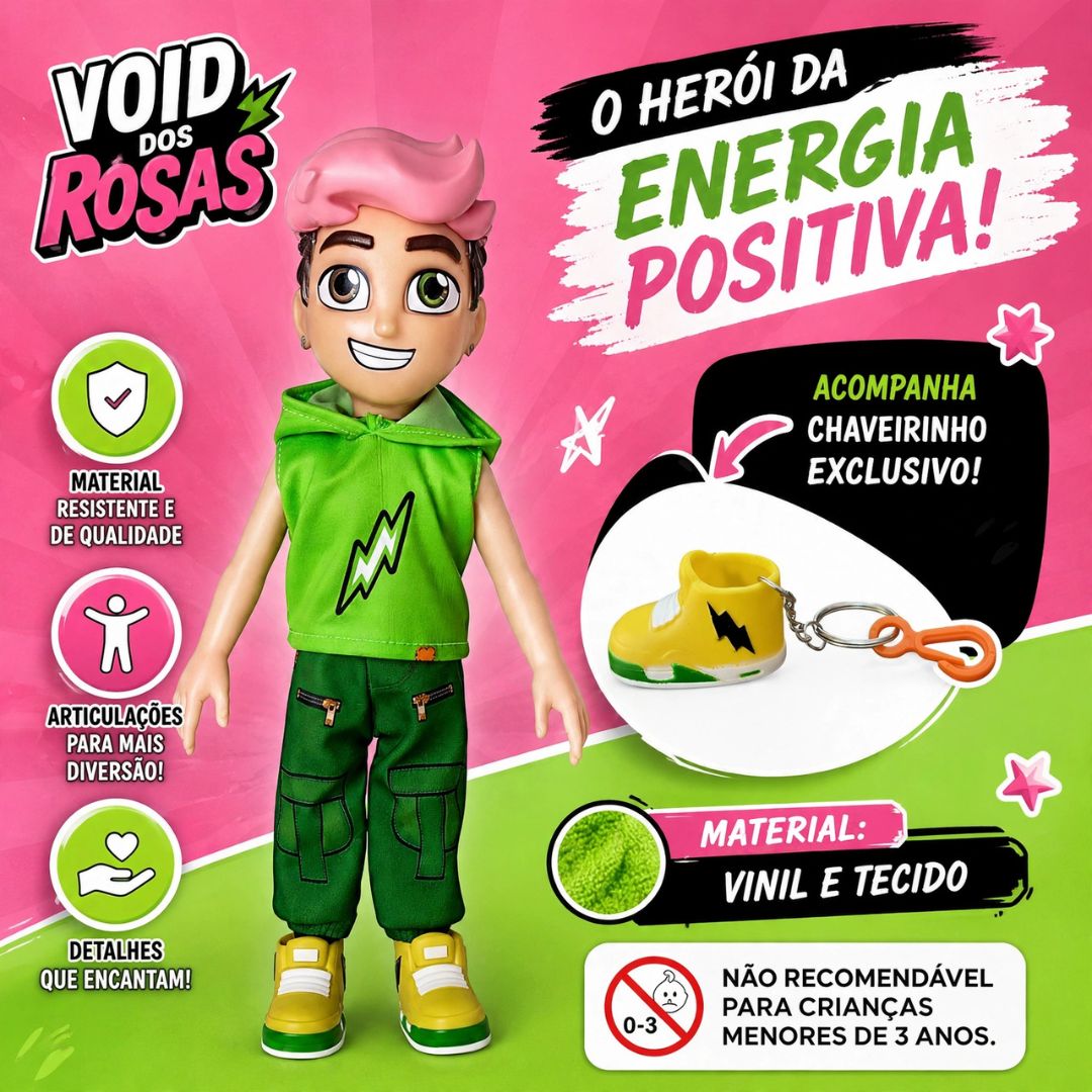 Boneco Void dos Rosas Chaveiro Brinquedo Infantil Presente Brincar Emilly Vick Criança Diversão Youtuber - Imagem 2