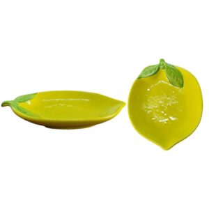 Bowl Formato Limão Siciliano De Cerâmica Amarelo 15cm Sobremesa Petiscos Cozinha Molhos Jantar Presente Amigos