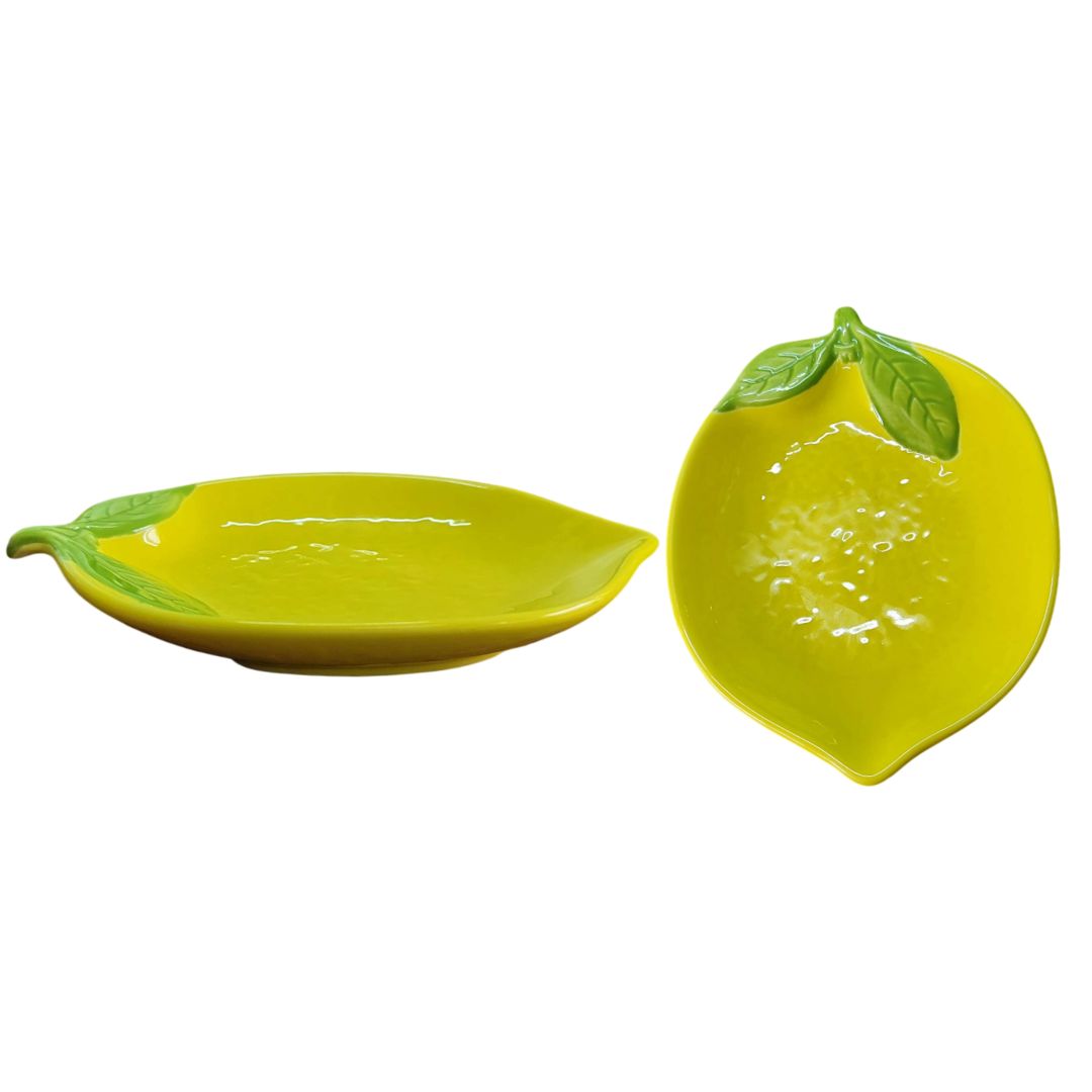 Bowl Formato Limão Siciliano De Cerâmica Amarelo 15cm Sobremesa Petiscos Cozinha Molhos Jantar Presente Amigos