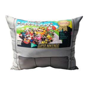 Almofada Fita Nintendo Super Mario Kart Cinza Gamer Decoração Presente Luigi Quarto