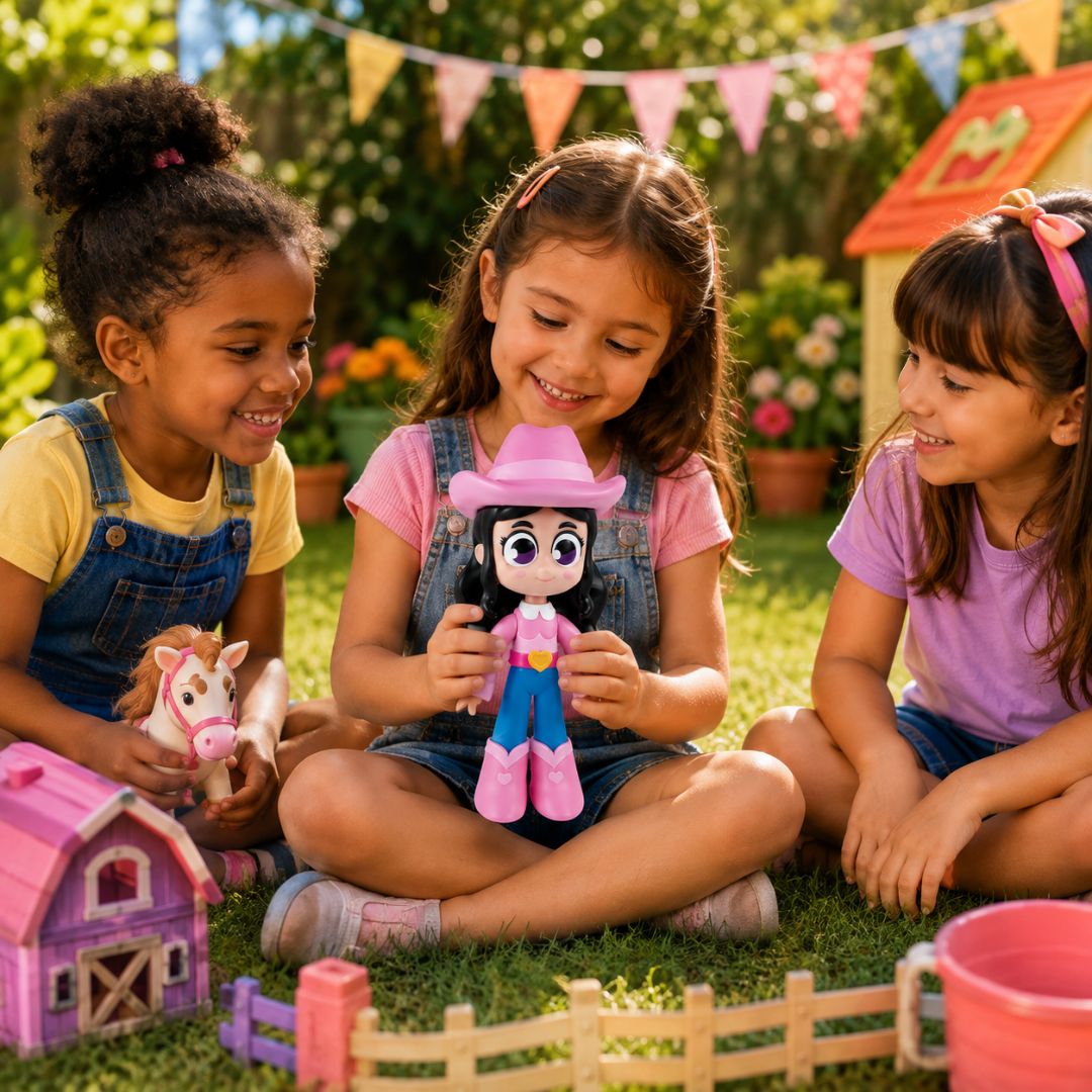 Boneca Turma da Boiadeirinha Brinquedo Infantil Baby Brink Fazenda Ana Castela Cantora Menina Diversão Presente Criança - Imagem 3