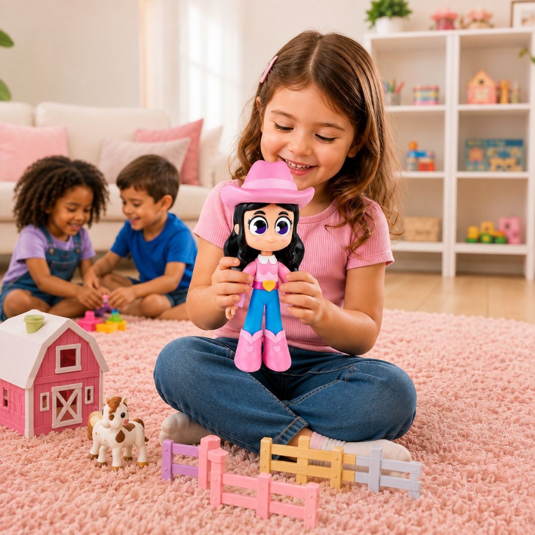 Boneca Turma da Boiadeirinha Brinquedo Infantil Baby Brink Fazenda Ana Castela Cantora Menina Diversão Presente Criança - Imagem 4