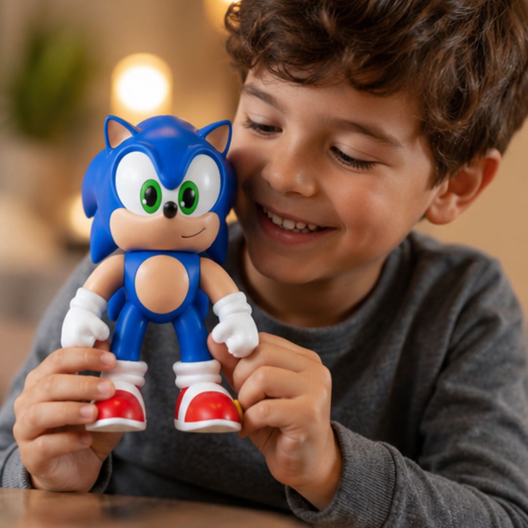 Boneco Sonic The Hedgehog Brinquedo Azul Infantil Colecionável Presente Criança Diversão Filme - Imagem 3