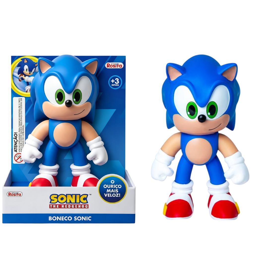 Boneco Sonic The Hedgehog Brinquedo Azul Infantil Colecionável Presente Criança Diversão Filme